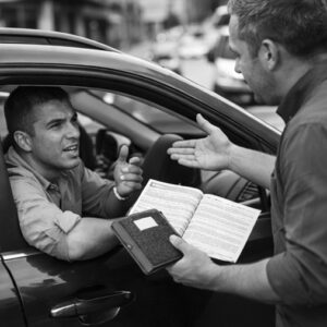 Me chocaron, pero no tenía licencia para conducir